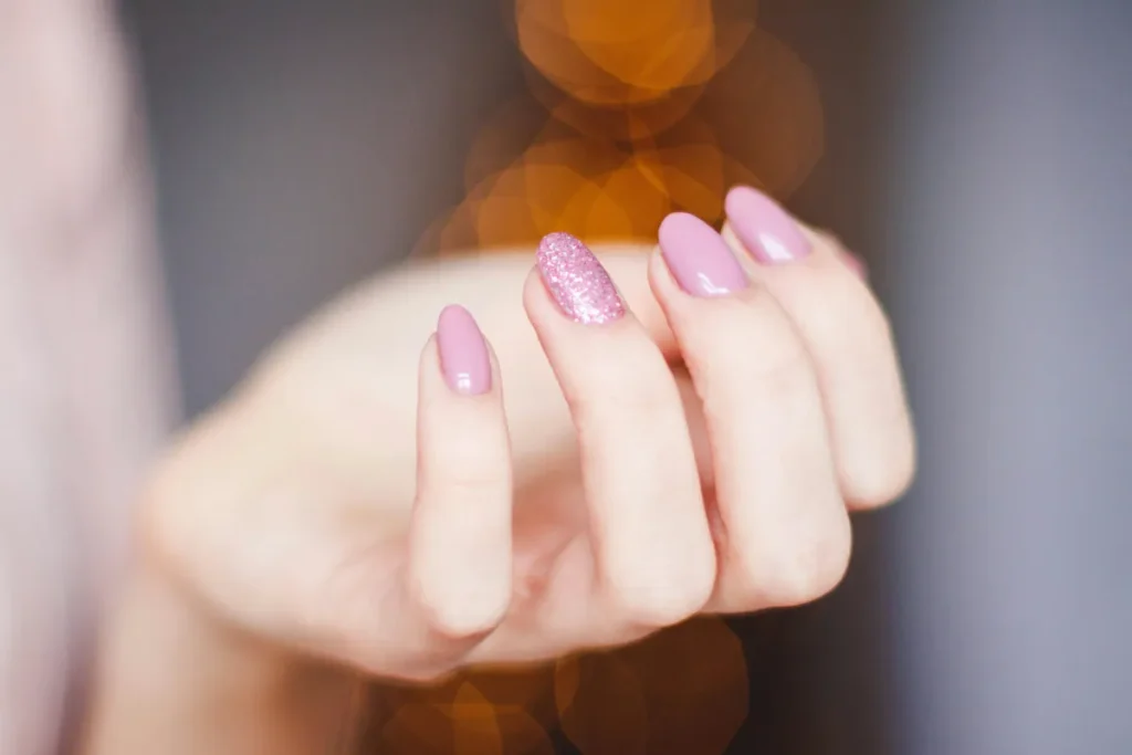 Beautiful pink nail paint